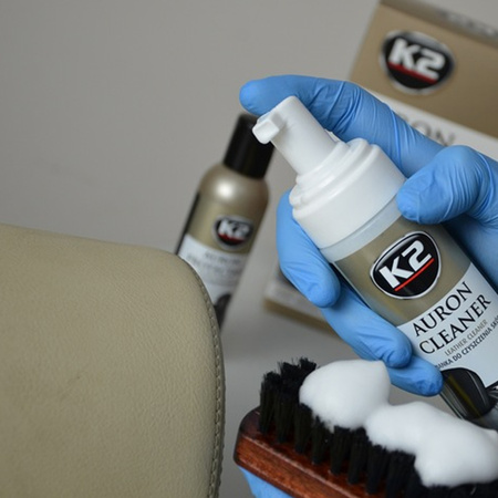 K2 AURON BRUSH szczotka do czyszczenia skóry i tapicerki G450 detailing PRO, złoty