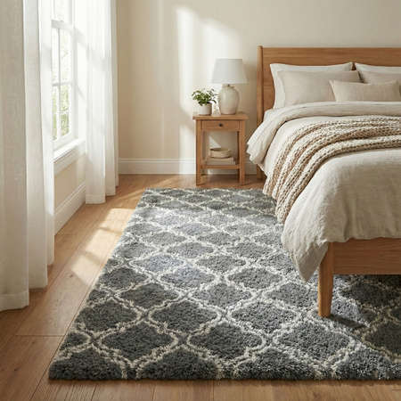 Dywan do salonu shaggy DECOR antypoślizgowy miękki puszysty modny 160x220 Grey Lantern