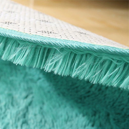 Dywan Shaggy antypoślizgowy okrągły salon miękki pluszowy 100x100, niebieski