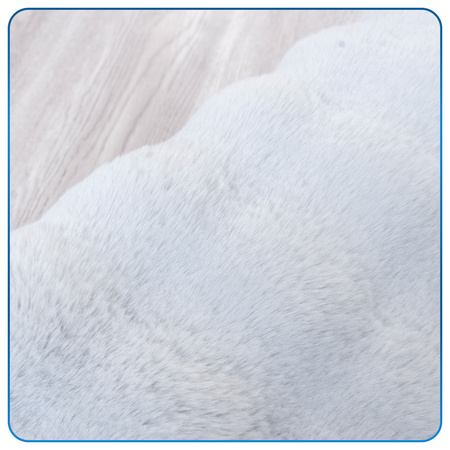 Dywan okrągły Rabbit Bubble 120 cm, srebrny - pluszowy do salonu
