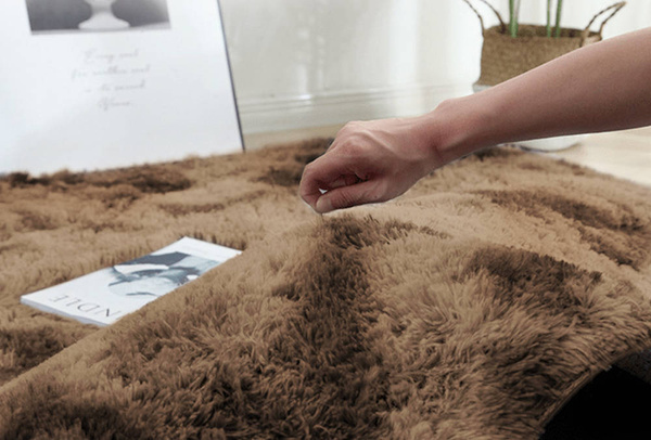 Shaggy Ombre Strado 150x150 Round Carpet by OmbreCoffee (Brown)