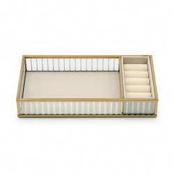 Szklana szkatułka na biżuterię 26x13x4cm 4A Beige