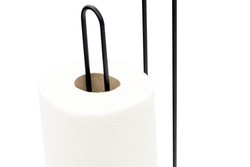 Stojak na papier toaletowy czarny loft nowoczesny uchwyt na 4 rolki 54 cm, czarny
