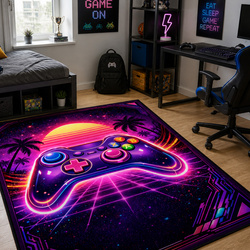 Dywan gamingowy 120x170 dla gracza mata pod fotel antypoślizgowy Retro Pad
