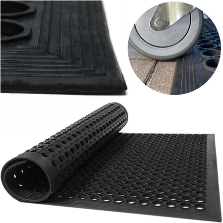 Wycieraczka ażurowa gruba mata wejściowa z perforowanej gumy 60x90