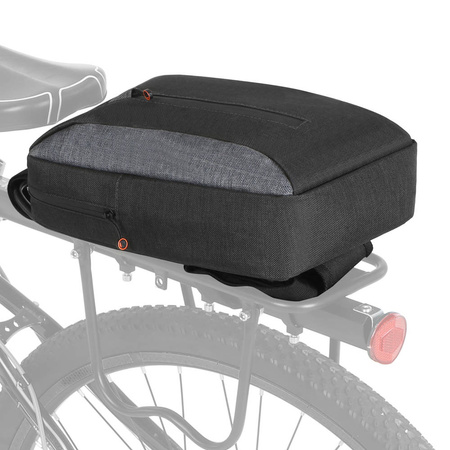 Duża torba na bagażnik 2w1 plecak na kierownicę rower hulajnoga 3L, czarna