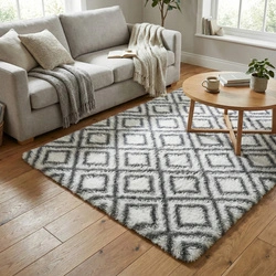 Dywan do salonu shaggy DECOR antypoślizgowy miękki puszysty modny 160x220, biały