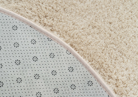 Dywan Okrągły Alpaca antypoślizgowy nowoczesny miękki salon 100x100, beżowy