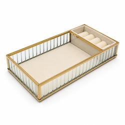 Szklana szkatułka na biżuterię 26x13x4cm 4A Beige