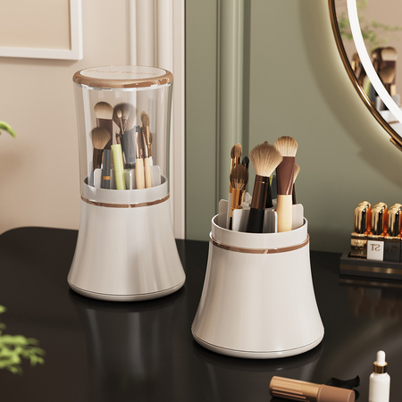 Duży zestaw 3 organizerów kosmetycznych ARIA z akrylu z szufladami wielopoziomowy biały design