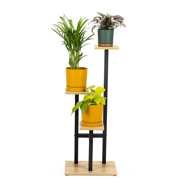 Kwietnik Peak stojący metalowy stojak na kwiaty rośliny regał 83,5cm, czarny