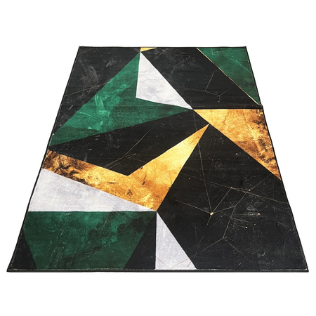 Dywan NOVO Strado nowoczesny do salonu marmurowy wzór velvet Zielony Marmur 80x150