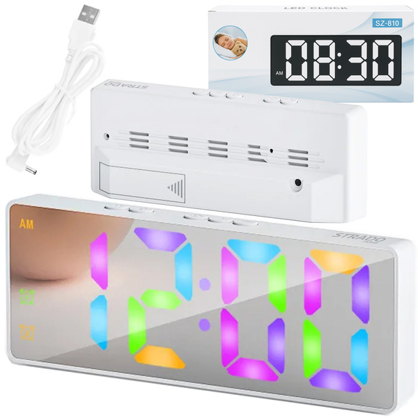 RGB LED digital alarm clock - DAC8 - White