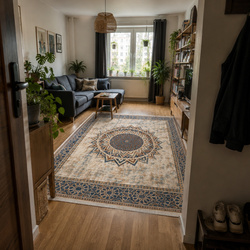 Duży dywan Mandala do salonu 200x300 orientalny NOVO antypoślizgowy miękki