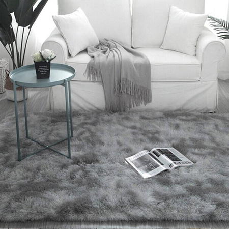 Miękki dywan Ombre Shaggy Strado 140x200 cm jasnoszary do salonu i sypialni