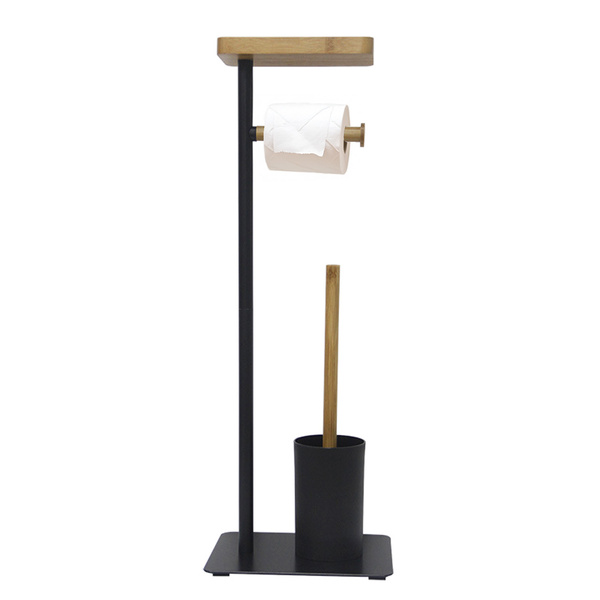 Metal toilet paper rack 3in1 toilet brush free standing shelf