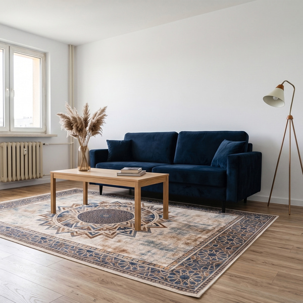 Duży dywan Mandala do salonu 200x300 orientalny NOVO antypoślizgowy miękki
