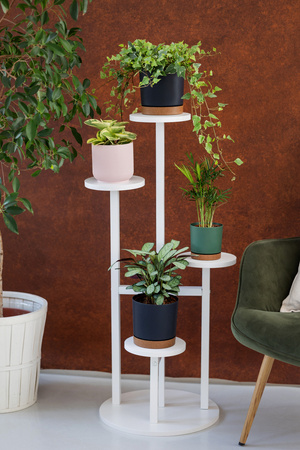 KWIETNIK FINO stojak metalowy na kwiaty rośliny na donice 4 poziomy 100 cm, biały