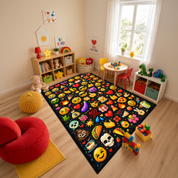 Dywan gamingowy 100x150 dla gracza mata pod fotel antypoślizgowy Emoji 3D