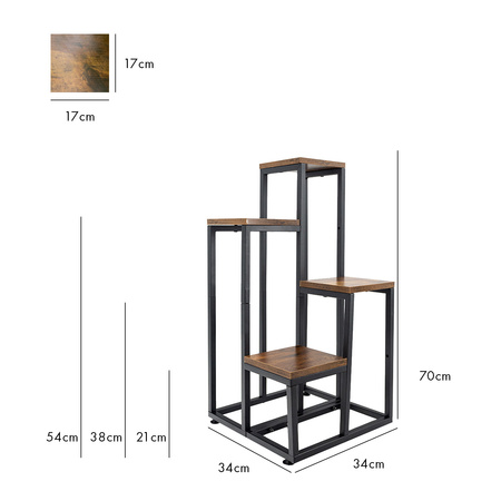 Kwietnik stojak na kwiaty 4 poziomy półki PLAZA