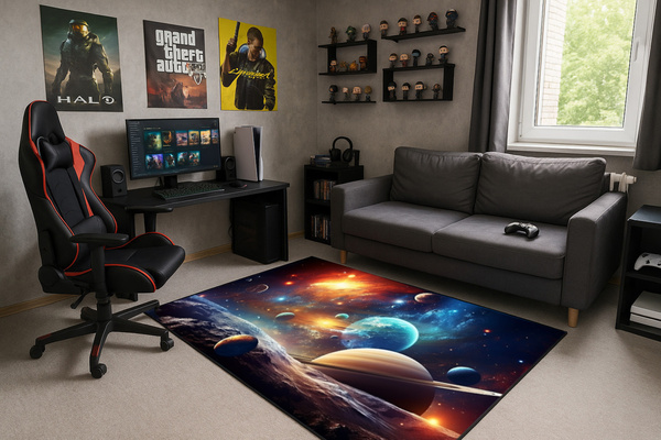 3D gaming carpet Strado Cosmos 140x200 cm planets stars galaxies