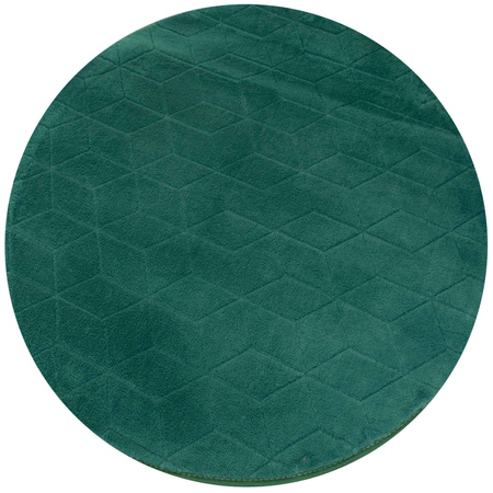 Dywan STRADO okrągły Rabbit 3D pluszowy miękki jak królik 120 BottleGreen