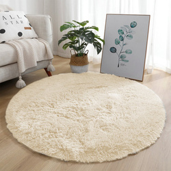 Dywan okrągły Shaggy 80x80 cm, beżowy CreamBeige - pluszowy do salonu