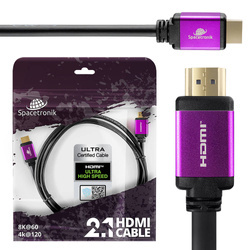 Certyfikowany kabel HDMI 2.1 4K 120Hz 8K 60Hz Spacetronik Premium 1,5m