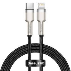 Kabel USB-C do Lightning Baseus Cafule, PD, 20W, 1m (Czarny)
