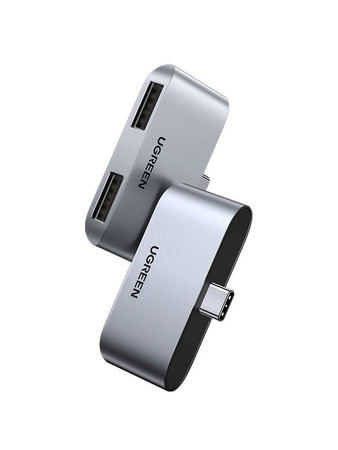 Adapter UGREEN CM412, USB-C do 2x USB 3.0 (szary)