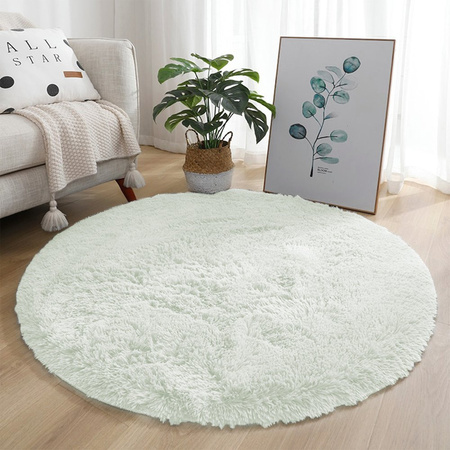 Dywan okrągły Shaggy Strado 140x140 WhiteLime (Biała Limonka)