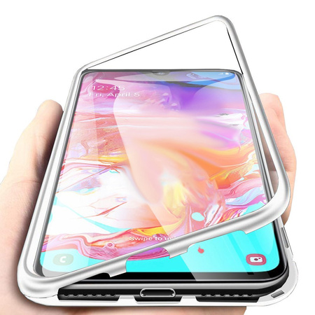 Etui Magnetyczne Front+Back do Samsung Galaxy S21+ (Srebrne)