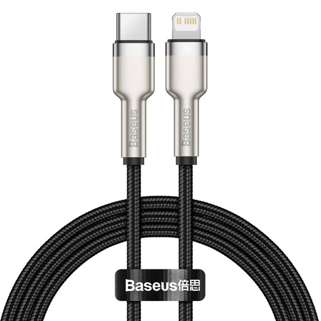 Kabel USB-C do Lightning Baseus Cafule, PD, 20W, 1m (Czarny)