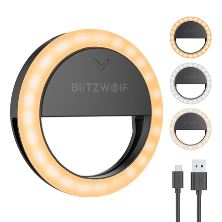Lampa pierścieniowa z regulacją jasności i barwy BlitzWolf BW-SL0 Pro LED